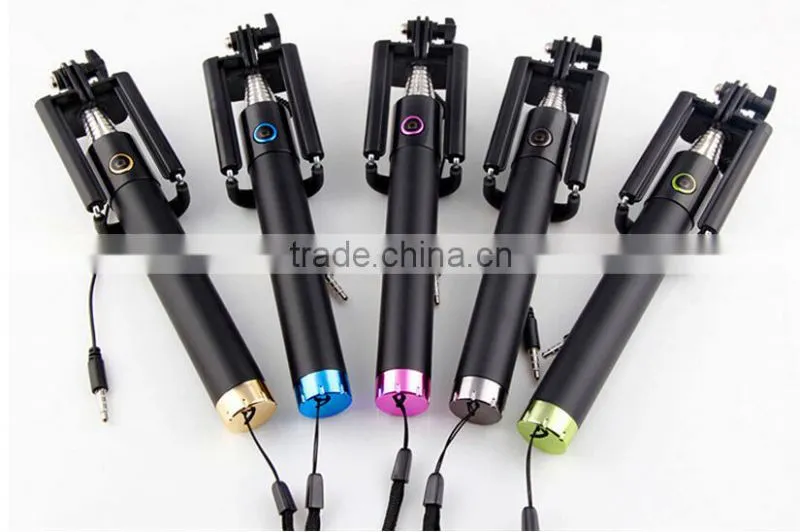 Top Quality Flexible Audio Cable Selfie Stick Folding Monopod For iPhone Smartphone