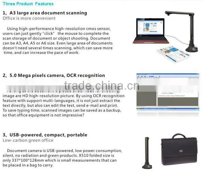 CMOS camera document scanner A3