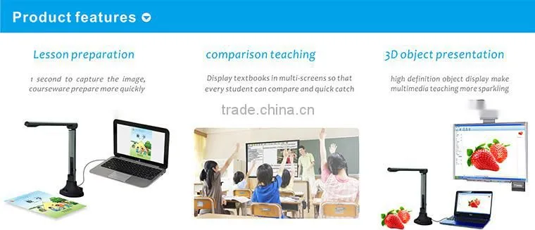 5MP Auto focus document camera portable A4 shooting size