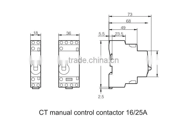 Out of ordinary price 2NO 25A manually-operated Household mini Contactor