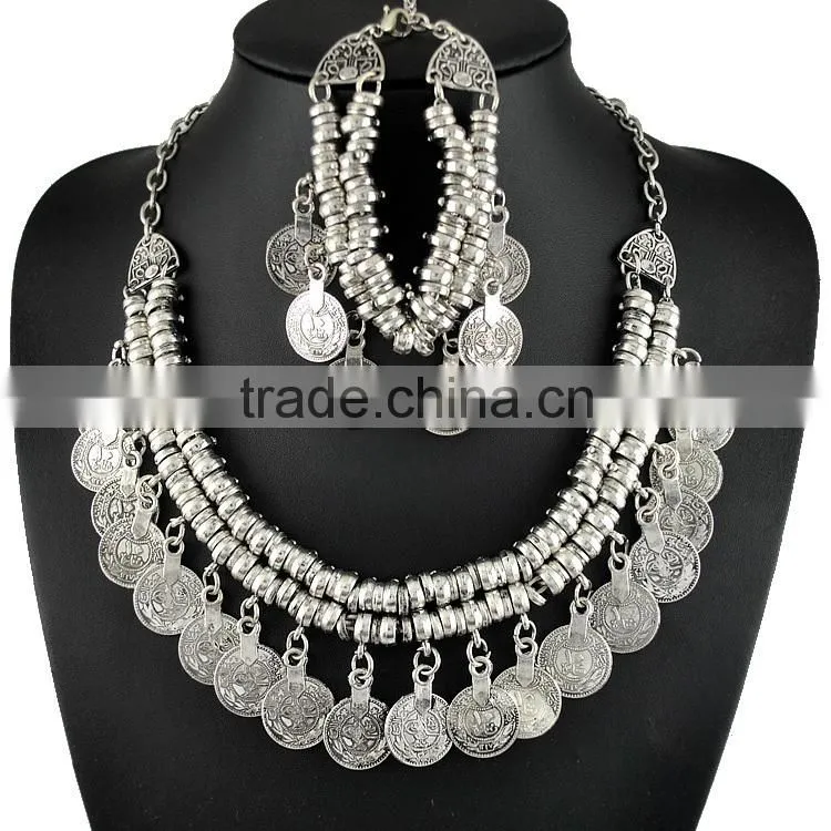 coin wholesale fashion jewelry set, necklace jewelry set