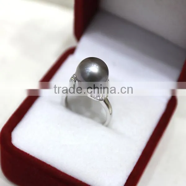 Tahiti pearl price natural pearl round ring real 925 silver ring