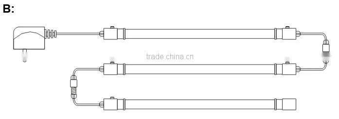 T10 IP65 led waterproof tube, with interal power supply 2014 hot sale for Freezer box/refrigerator/aquarium