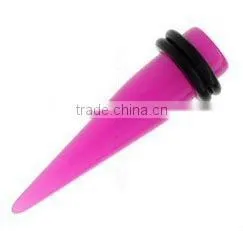 Pink Neon PMMA Stretching Taper, Body jewelry