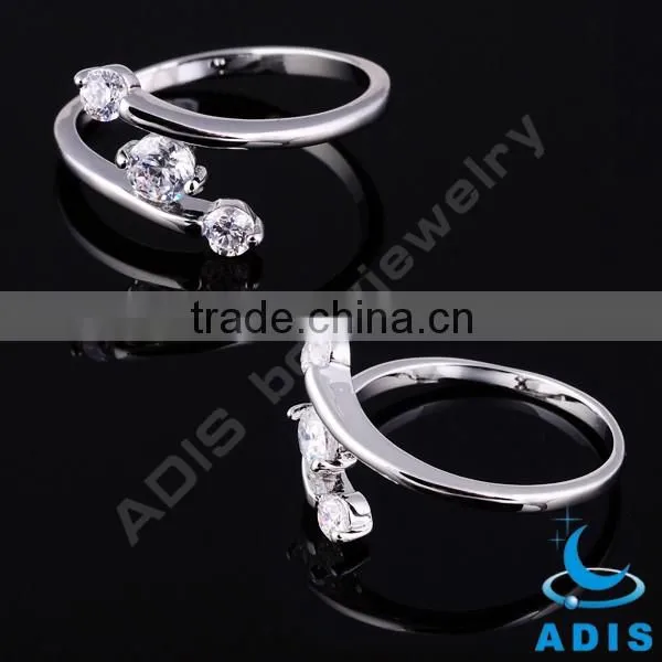Elegant custom wholesale fashion AAA zircon mens brass ring