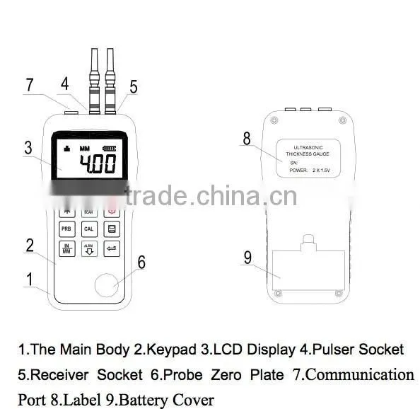 DTEC DT220 Digitally Ultrasonic Thickness Gauge,High Precision 0.1/0.01mm(selectable),measure metal thickness