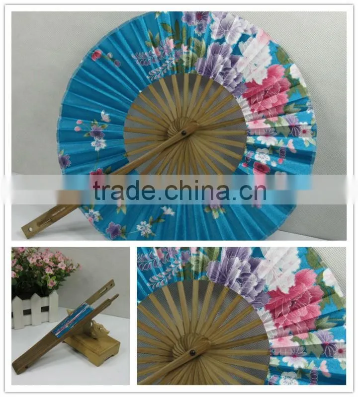 New Hand Made Circle Cloth Bamboo Hand Fan