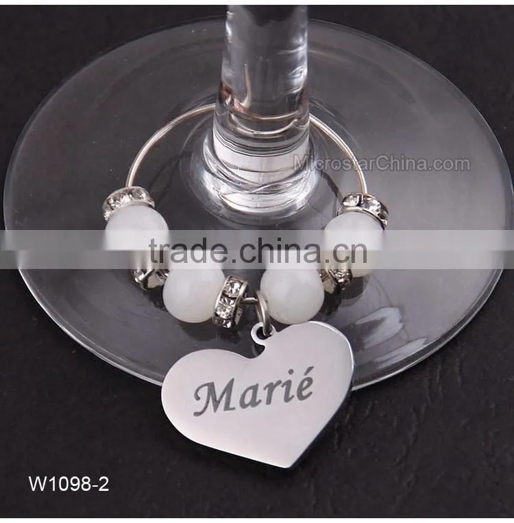 Wedding DIY Decorations French Luxurious Events Table Decorative Crafts Party Supplies Wine Glass Charms