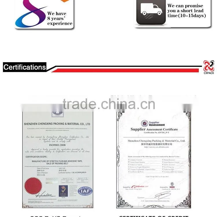 high quality shrink plastic packing paper core film