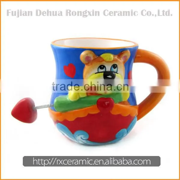 Hand-painted 3D ceramic bear creative tea cups