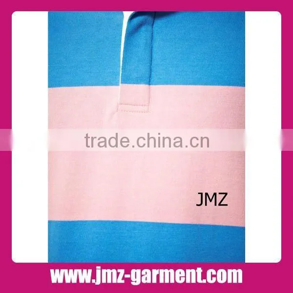 Long sleeve mens stripe polo shirts OEM