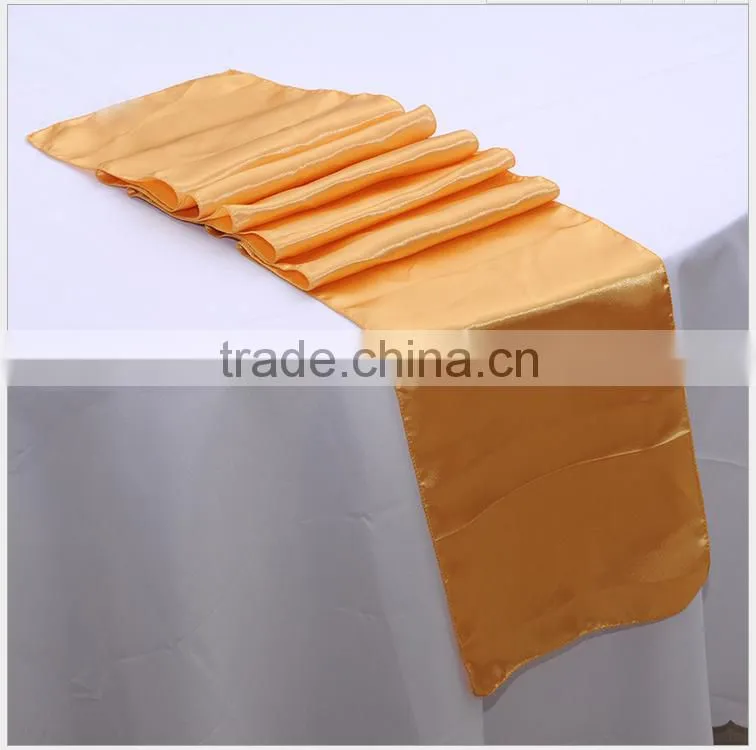 2015 New Banque Dining Gold Satin Table Runner