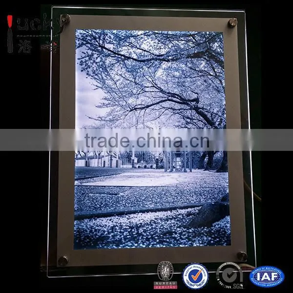 Remote control acrylic sign holder ,printed logo led edge lit sign ,neno sign for advertise