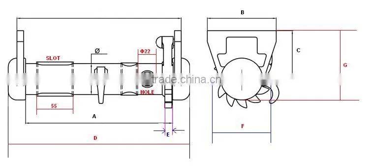 raw strengthened lashing drum with forged sides support with holes and slot