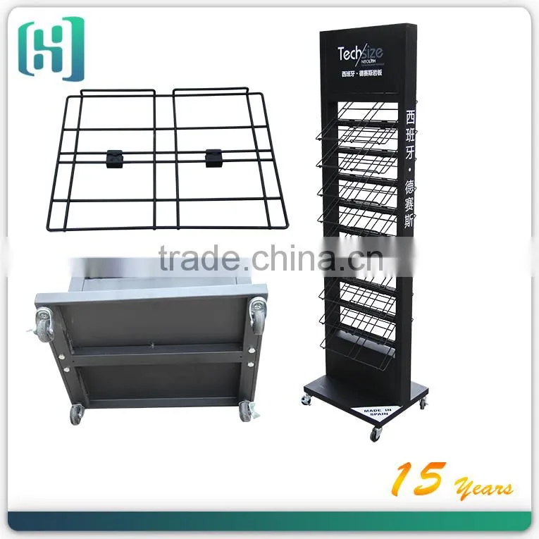 metal wholesale floor ceramic tiles glass price display stand HSX-S0029