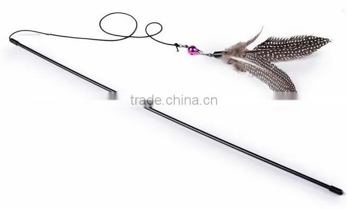 Cheap Small MOQ fancy Cat Products Feather Cat Toy & Cat Teaser Stick Toy