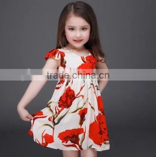 2016 new arrived sweet girls party dresses children factory direct stylish children summer midi dresses