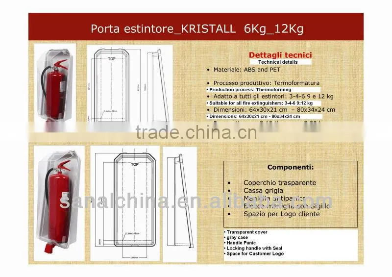 Fire Box for fire extinguisher with transparent