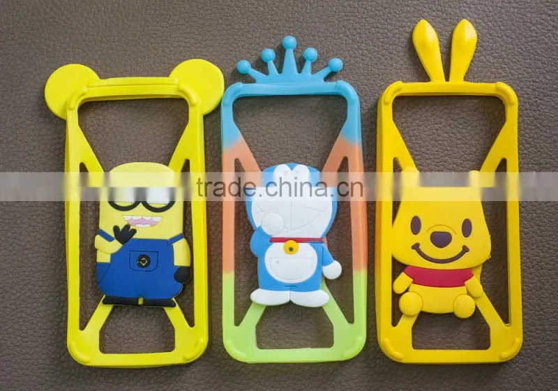 2015 new design cute 3D rubber cartoon silica phone case cover