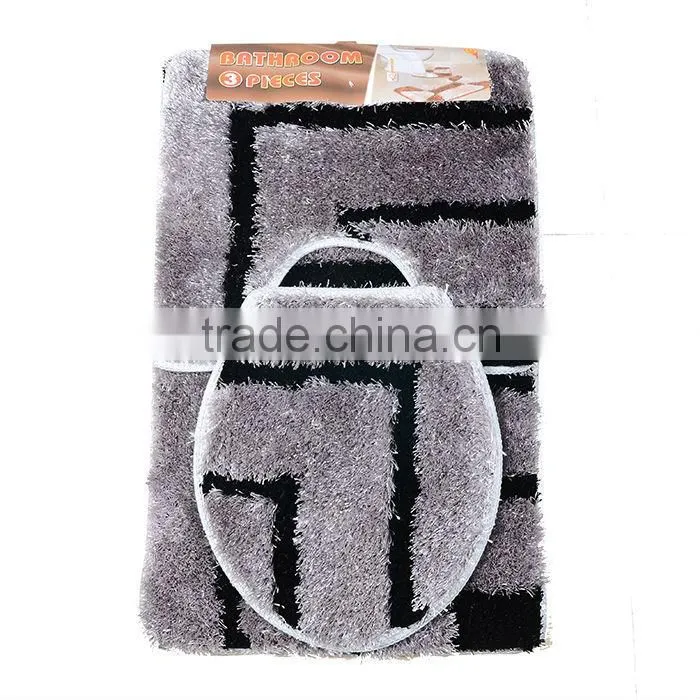 bathmat set 3pcs polyester carpets and rugs