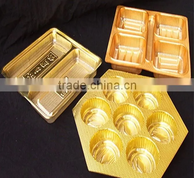 Gold Metallized pvc film for food tray packing