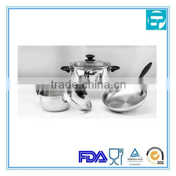 Stainless Steel Cookware Set Fry Pots Pans Saucepan Casserole bakelite