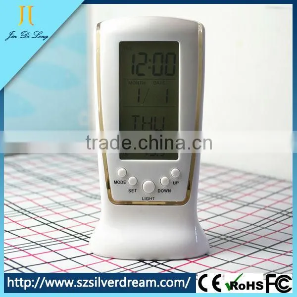 made in china Metal Alarm calender desktop led Clock