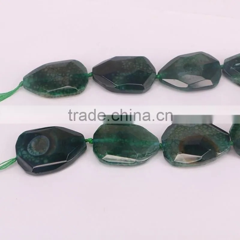 Full Strand Smooth Cracked Drop Green Agate For DIY Necklace Bracelet Jewelry Making Beads