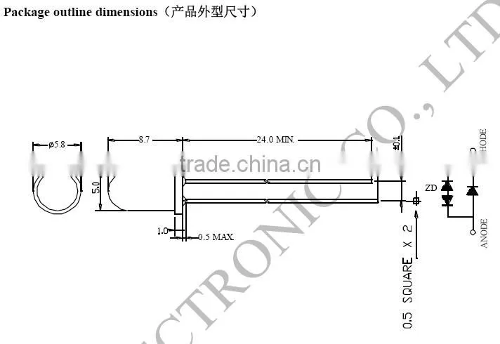 5mm round lamp LED with zener diode