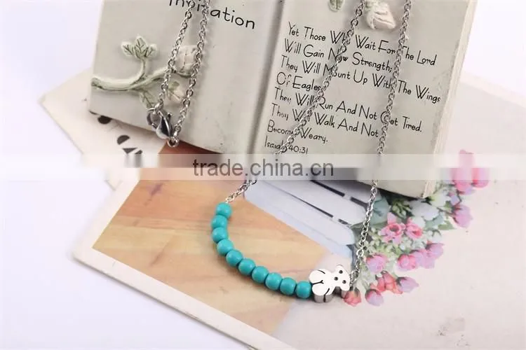 Guangzhou biggest wholesale fashionable ceramic pearl silver chain necklace