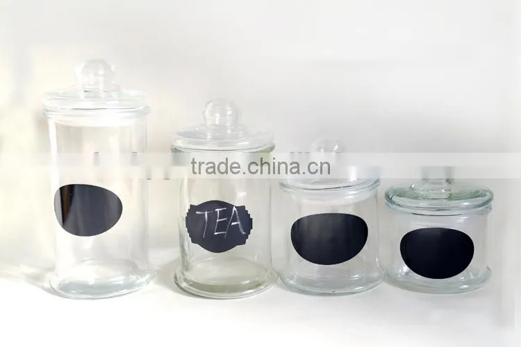 glass candle jar with glass sealed lids