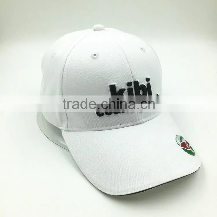 Custom design 100% cotton 3D embroidery 6 panel baseball cap golf cap