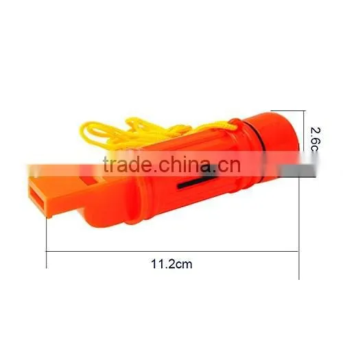 Multi Functions 5 in 1 Survival Kits whistle Compass Outdoor Safety Emergency With Flint Capsule Mirror