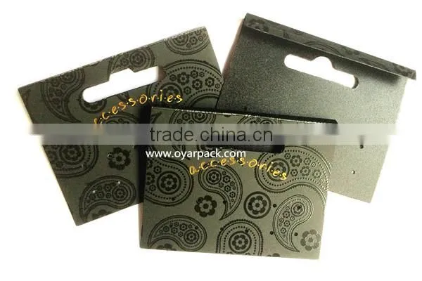 black plastic custom printed earring card with hooker hole