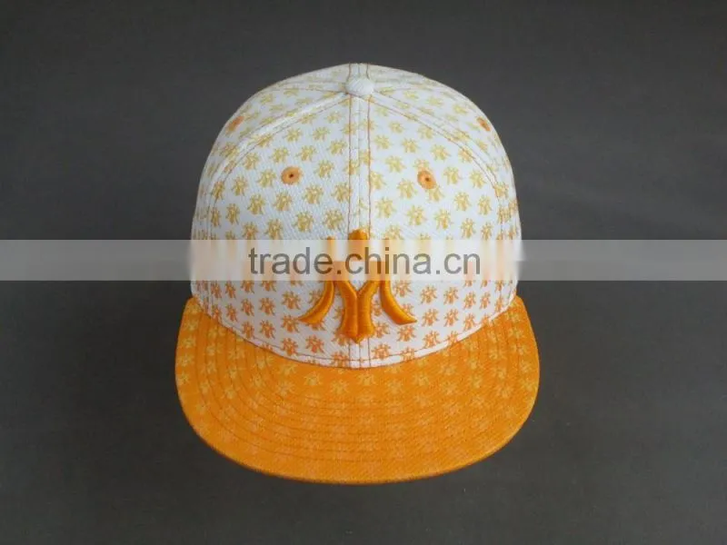 High Quality Flat Brim 3D Embroidered 6- panel Fitted cap