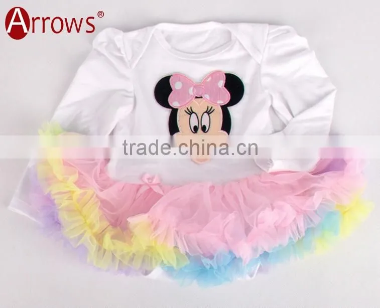 LTZ008-E Toddler Girl Dresses Princess Costume 2016 Brand Kids Dress Girls Clothes Mickey Print Children Dress