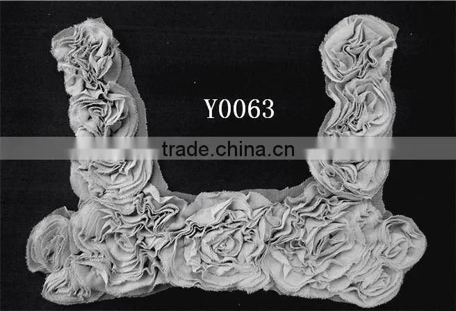Fashion Chiffon Fabric Flower Collar Trimming as Garment Accessories