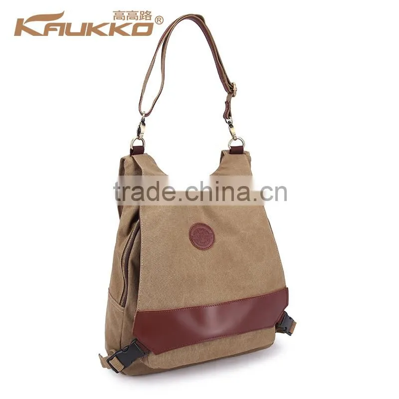 High quality canvas shoulder bag convert to a backpack from a shoulder bag canvas tote bag for girls