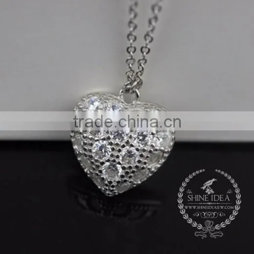 925 sterling silver lover's heart creative pendant necklace fashion women necklace jewelry 6360470
