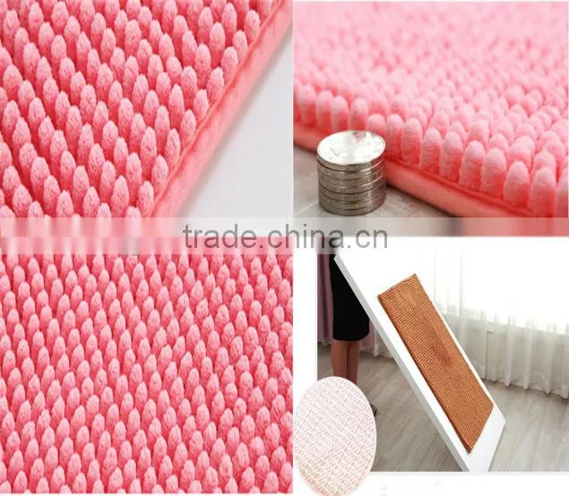 folding short pile chenille yarn microfiber carpet