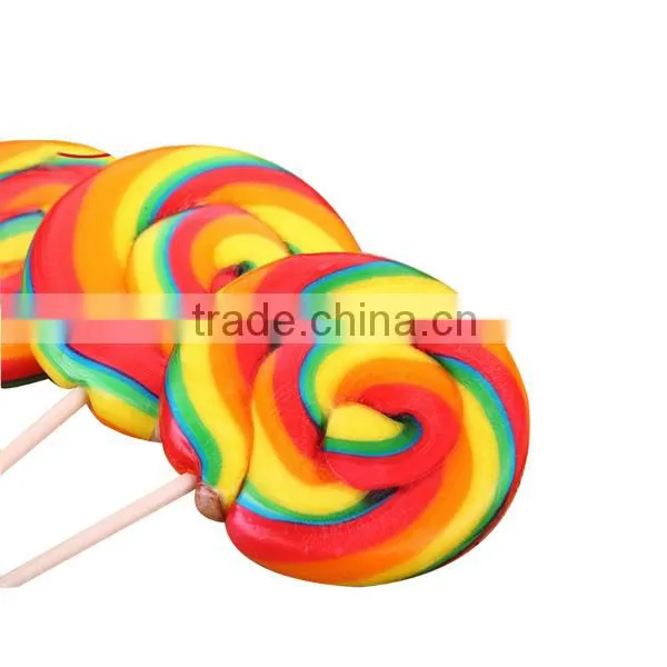 Strawberry flavou Fruit Rainbow Swirl Flat Giant Lollipop