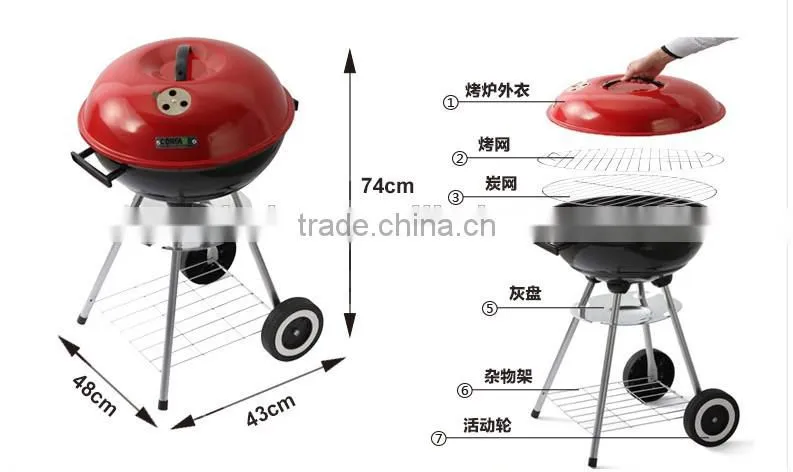 large size apple grill Outdoor Portable Charcoal bbq Grill