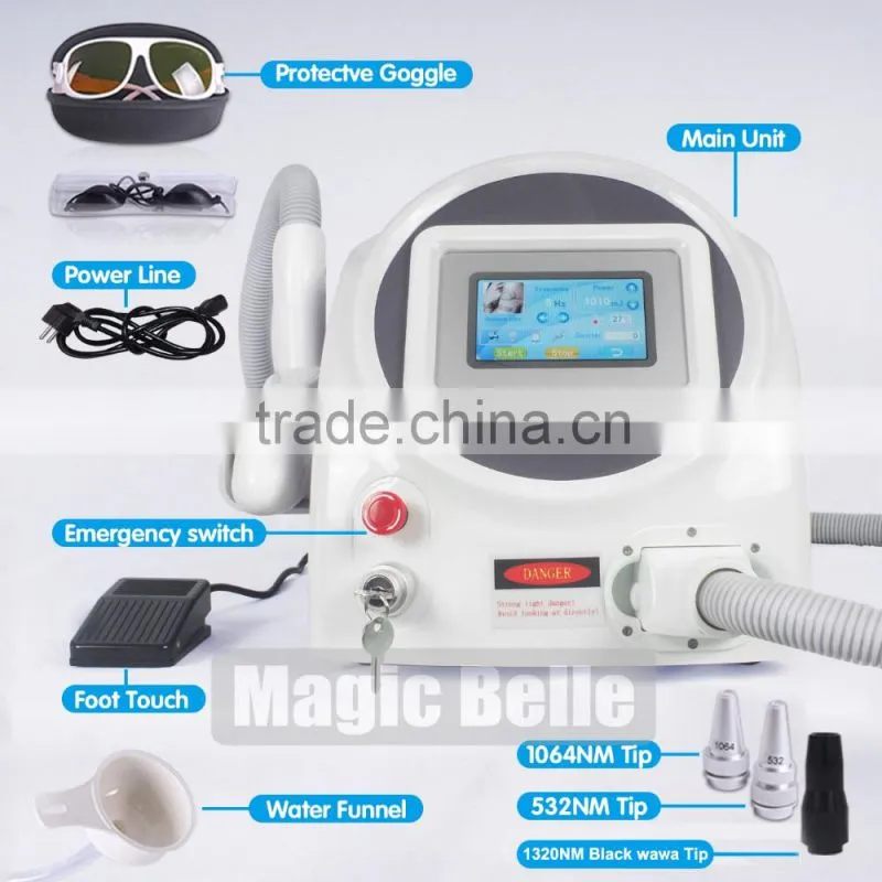 CE Certificated Q switch nd yag laser with spot size adjustable in alibaba