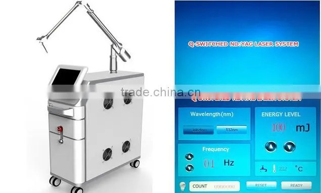 Best quality hot selling tattoo removal machine 1064nm&532nm q switched nd yag laser
