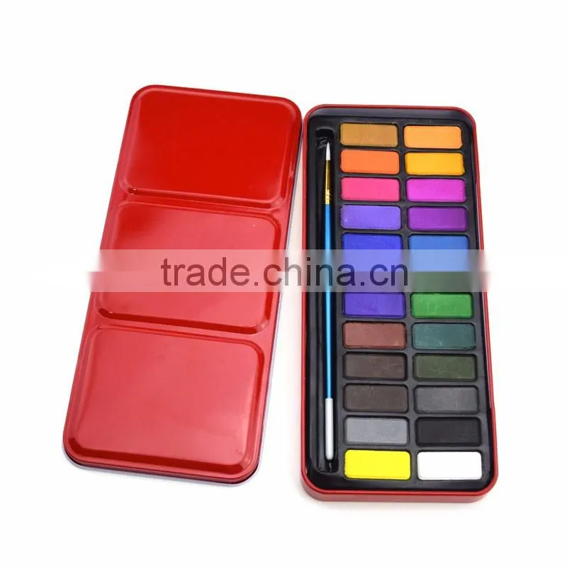 factory wholesale 24colors watercolor paint set artist painting set for children