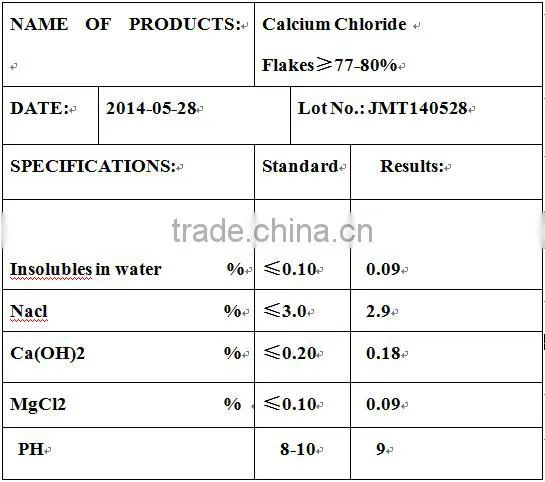 High Quality Best Price Calcium Cloride 74% Flakes as snow-melting agent
