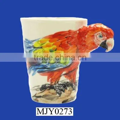 ceramic parrot bird mug