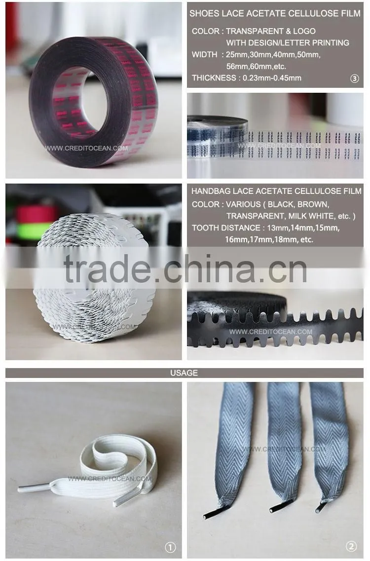 cellulose acetate plastic films for tipping shoelace