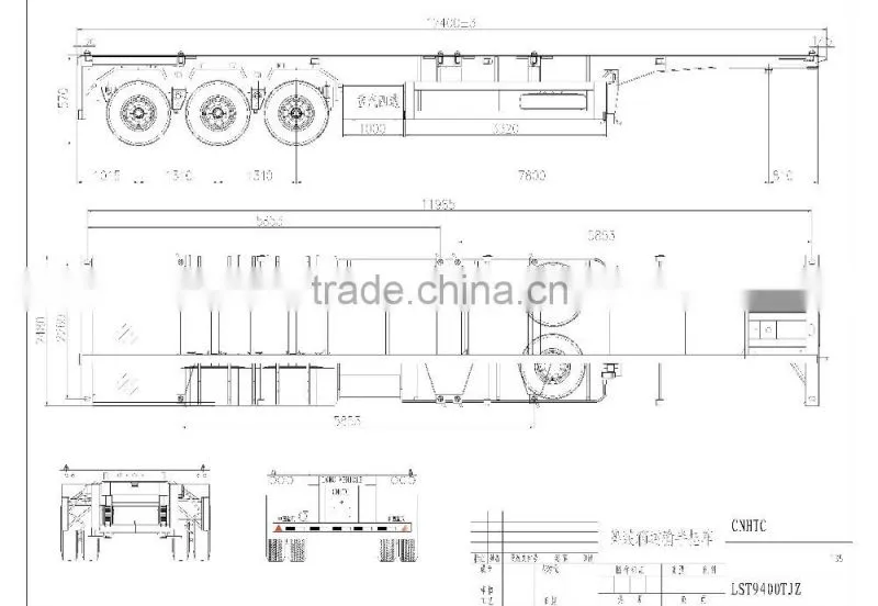 Trucks and trailers , 3 axle skeleton semi trailer container chassis