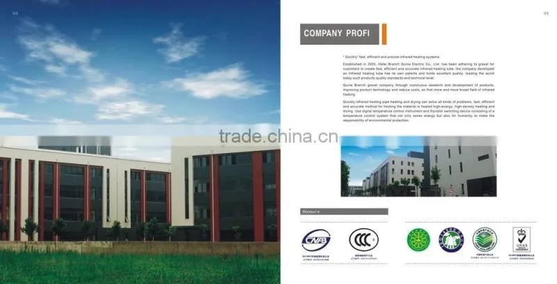 transparent quartz halogen infrared heating lamp for sintering furnaces and spary daying,Ce certificate,5000 hours